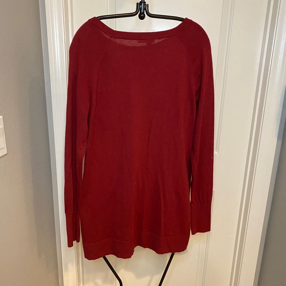 Halogen Asymmetrical Side Buttons Tunic Sweater - image 3